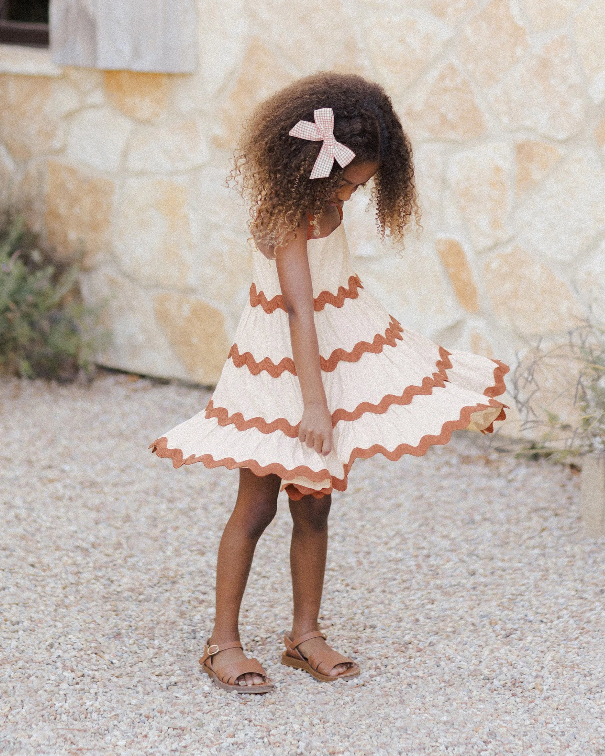 Ric Rac Dress in Shell - Doodlebug's Children's Boutique
