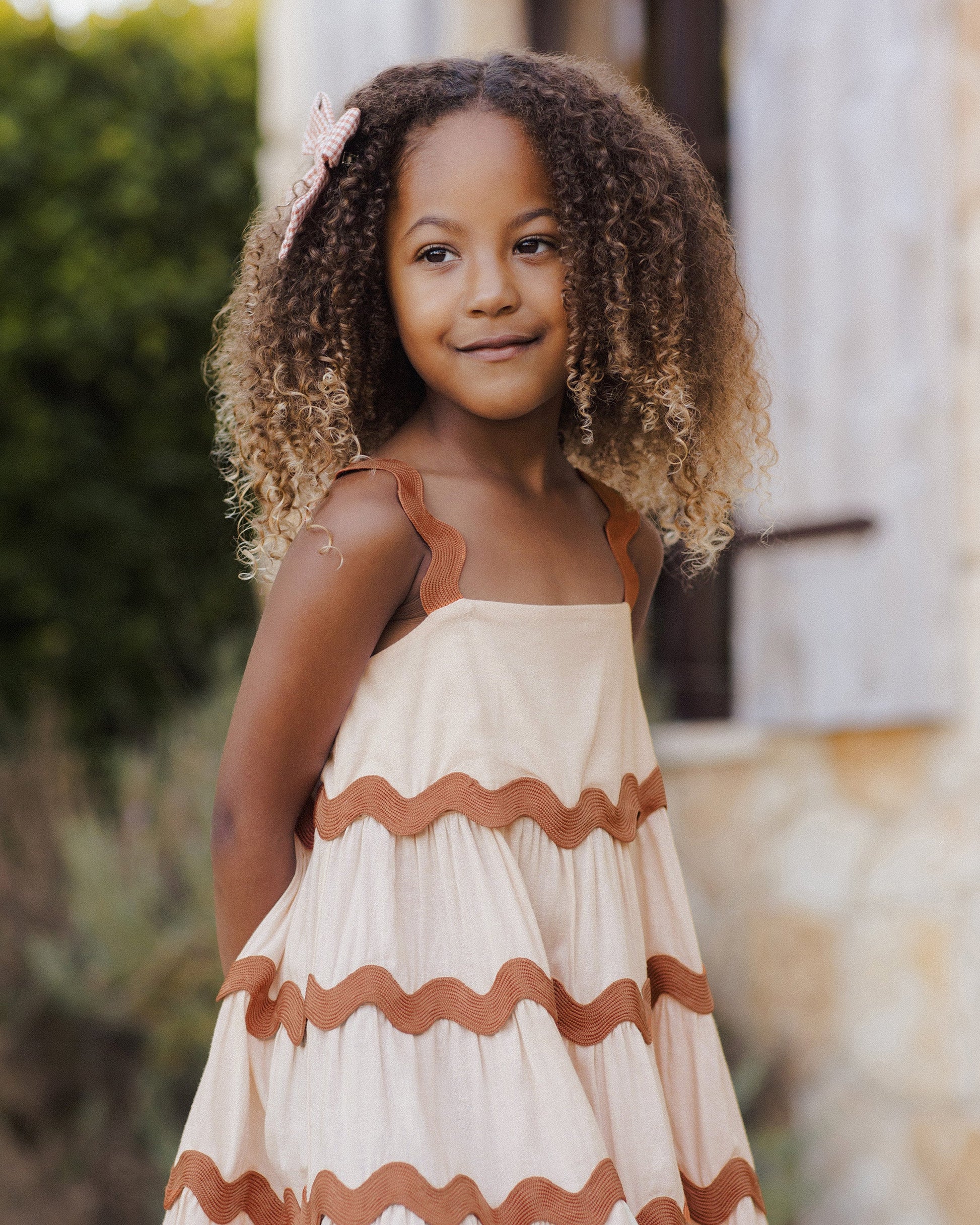 Ric Rac Dress in Shell - Doodlebug's Children's Boutique