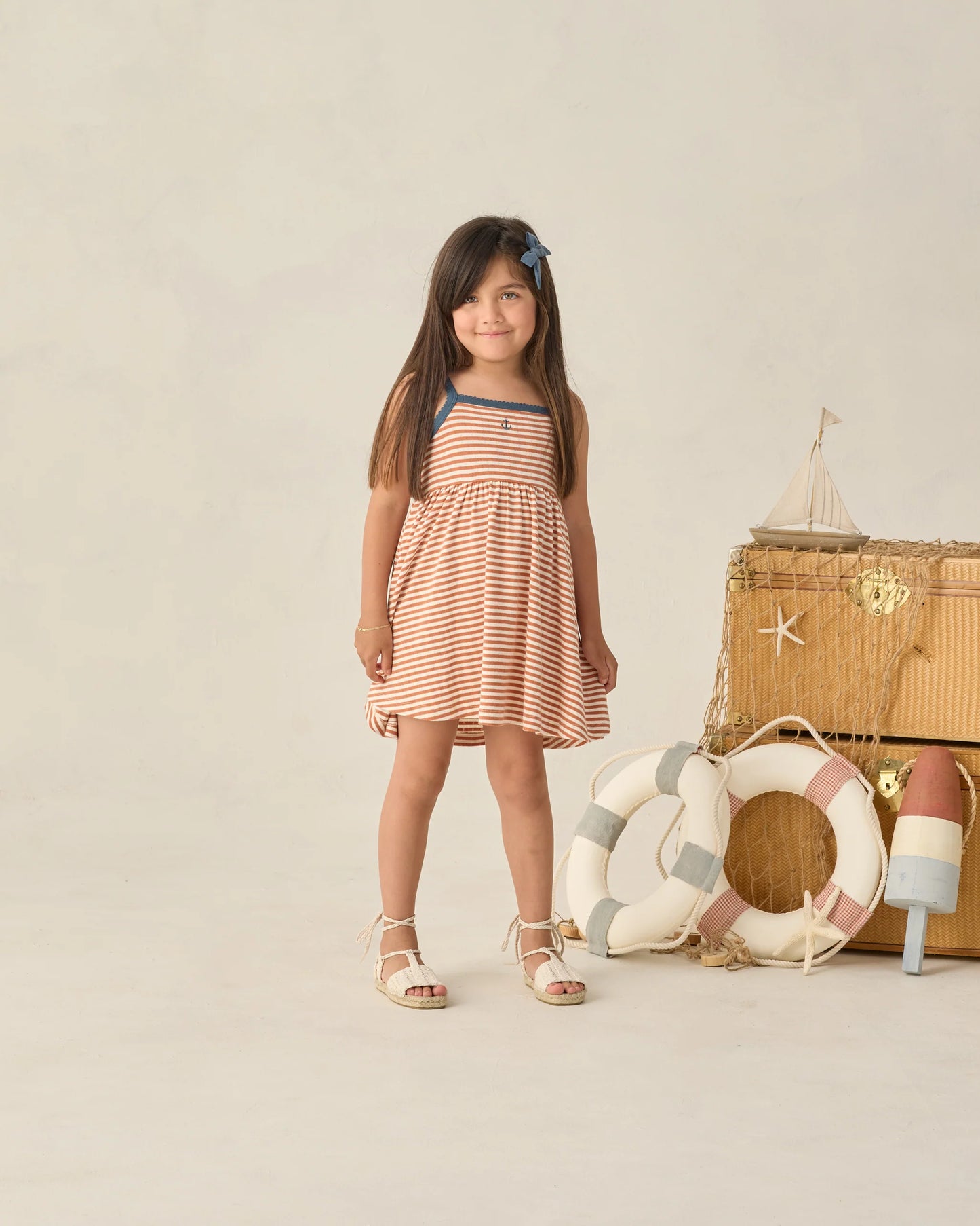 Lea Dress in Poppy Stripe - Doodlebug's Children's Boutique
