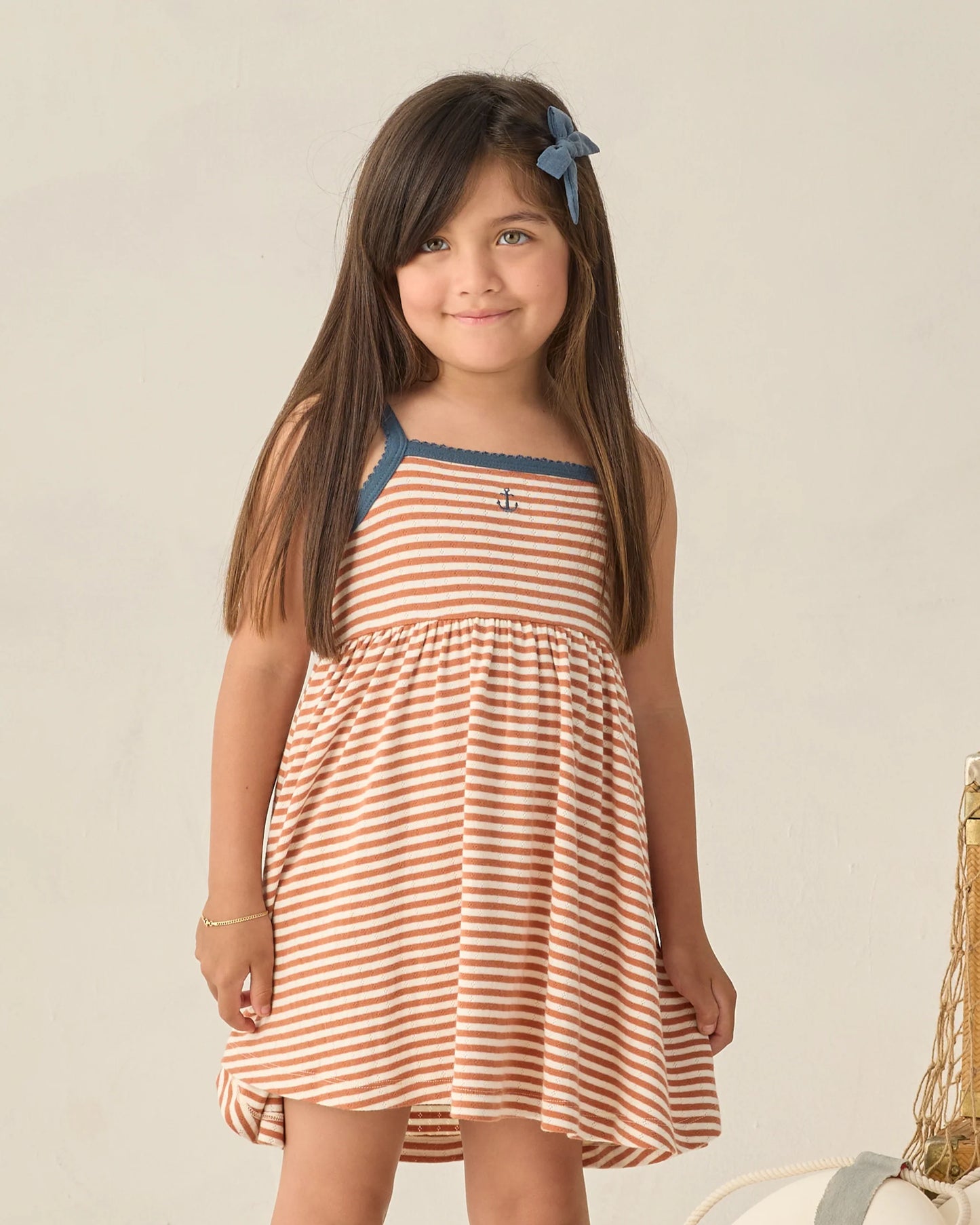 Lea Dress in Poppy Stripe - Doodlebug's Children's Boutique