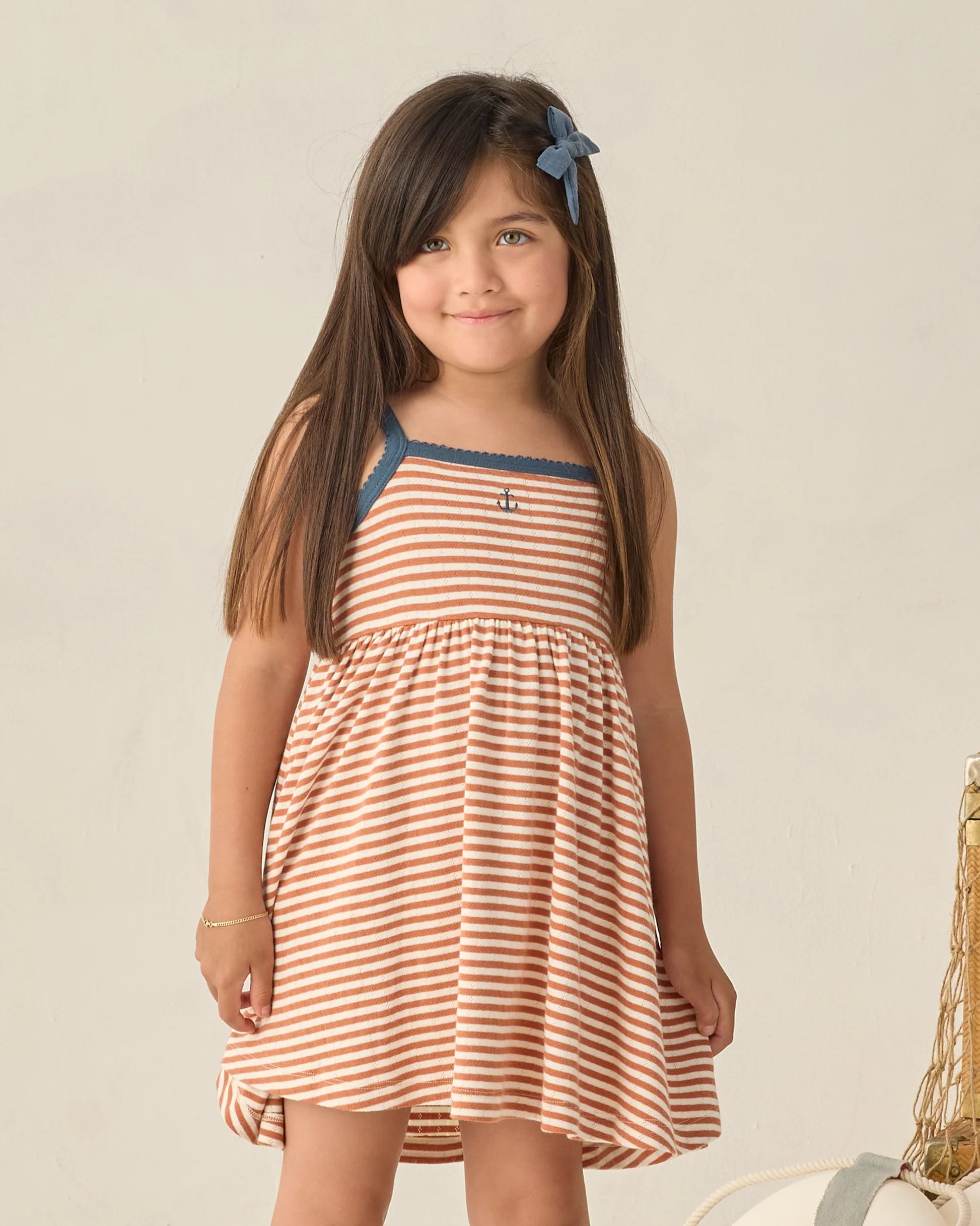 Lea Dress in Poppy Stripe - Doodlebug's Children's Boutique