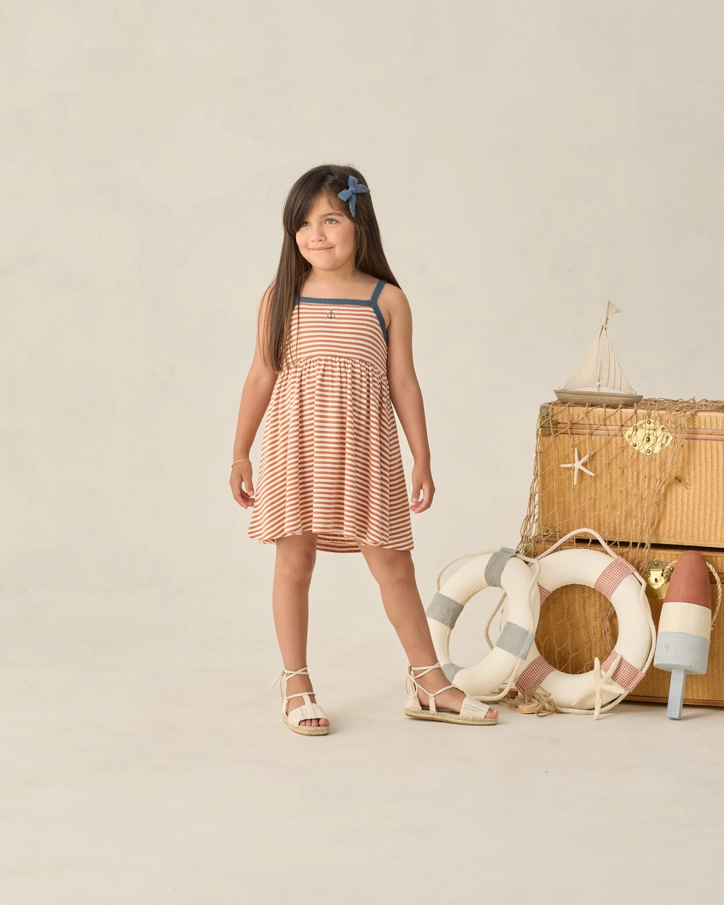Lea Dress in Poppy Stripe - Doodlebug's Children's Boutique