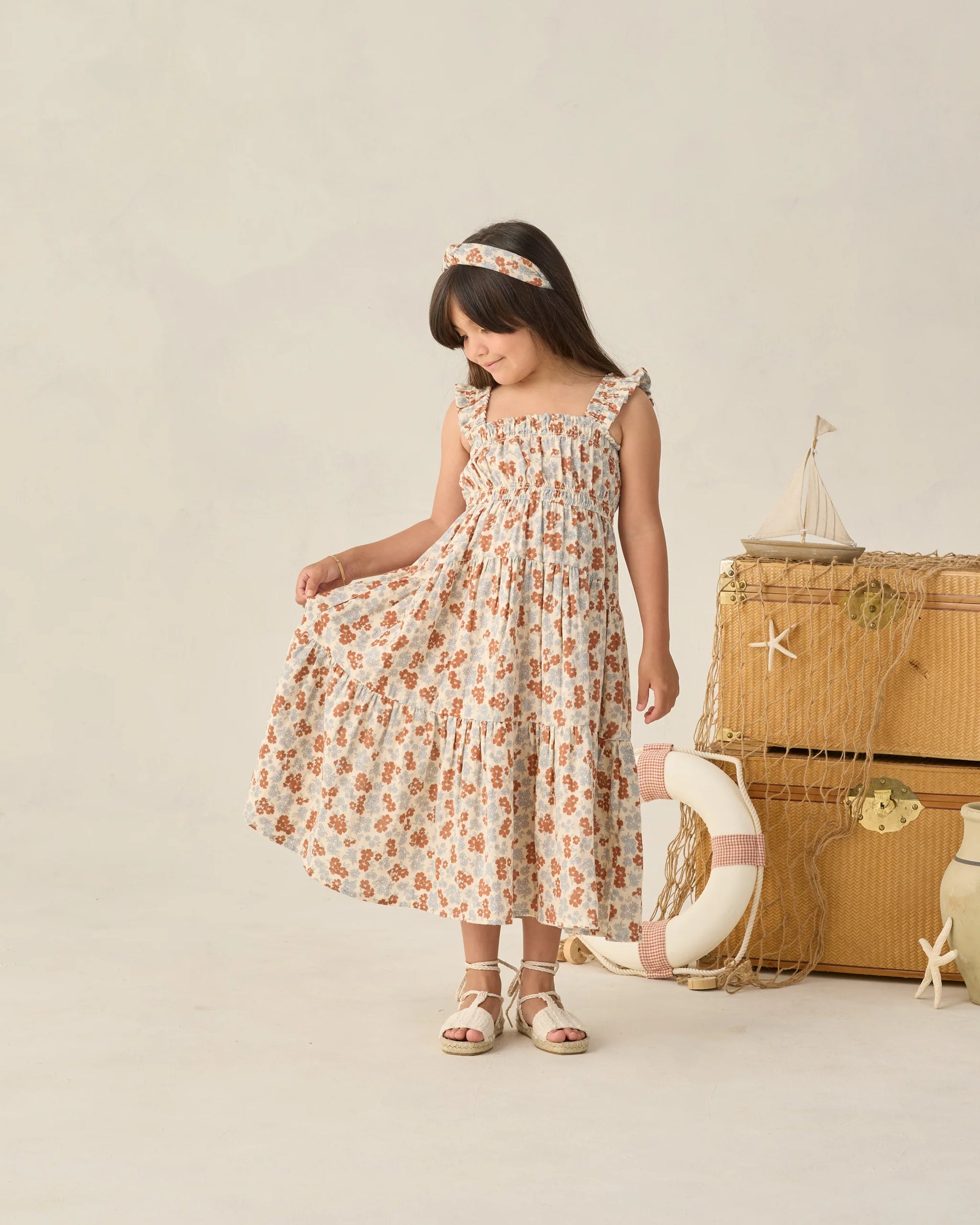 Josie Dress in Americana Floral - Doodlebug's Children's Boutique