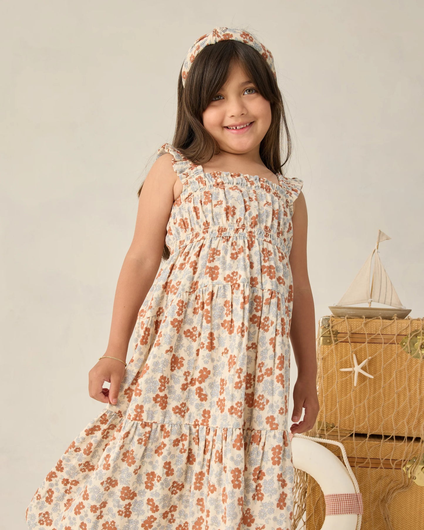 Josie Dress in Americana Floral - Doodlebug's Children's Boutique