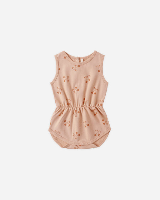 Cinch Playsuit in Cherry Bows - Doodlebug's Children's Boutique