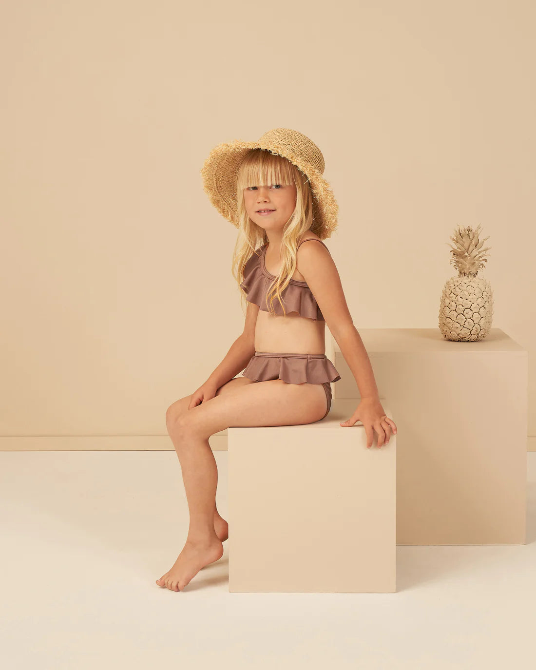 Skirted Bikini in Mulberry Shimmer  - Doodlebug's Children's Boutique