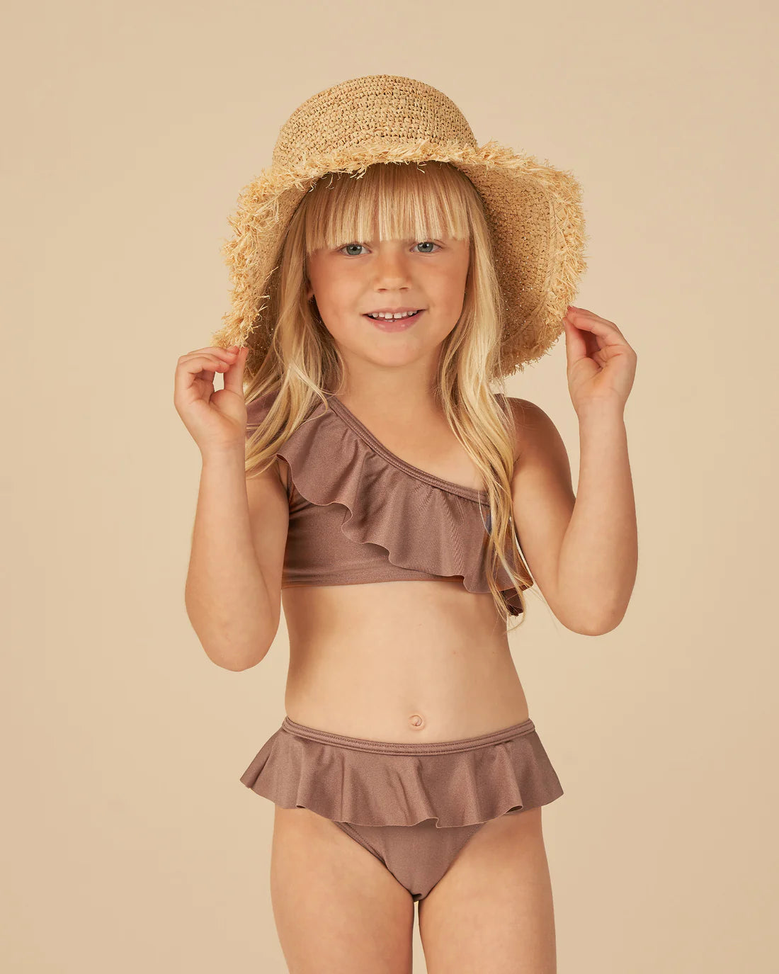 Skirted Bikini in Mulberry Shimmer  - Doodlebug's Children's Boutique