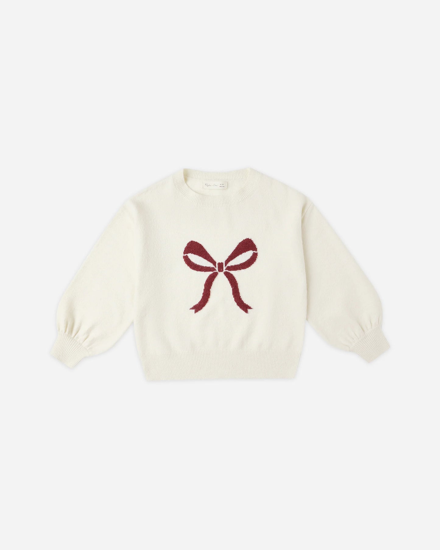 Aspen Sweater in Burgundy Bow - Doodlebug's Children's Boutique