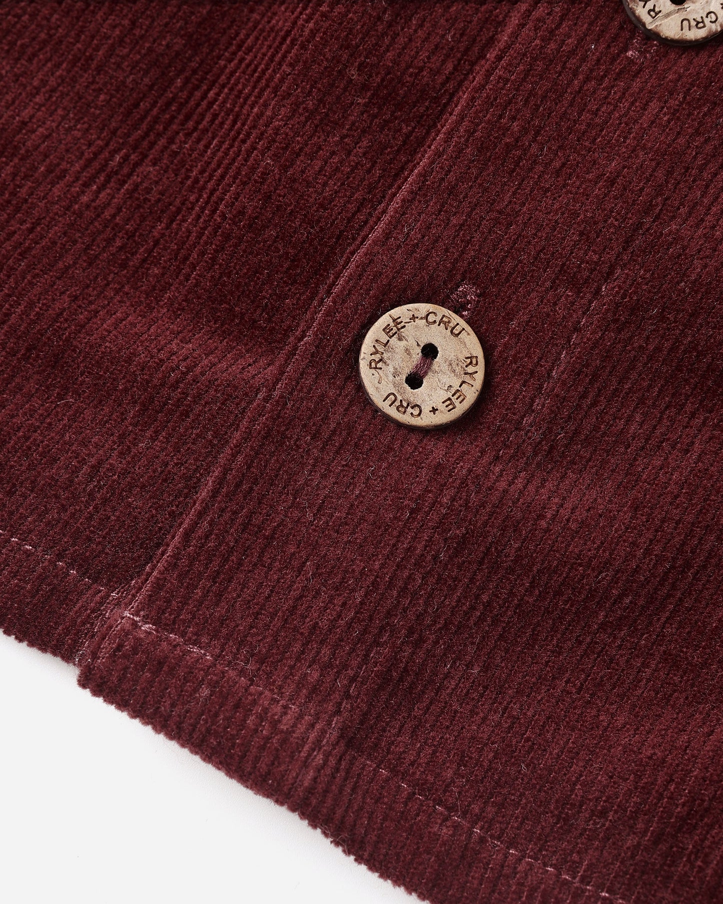 Button Front Mini Skirt in Burgundy - Doodlebug's Children's Boutique