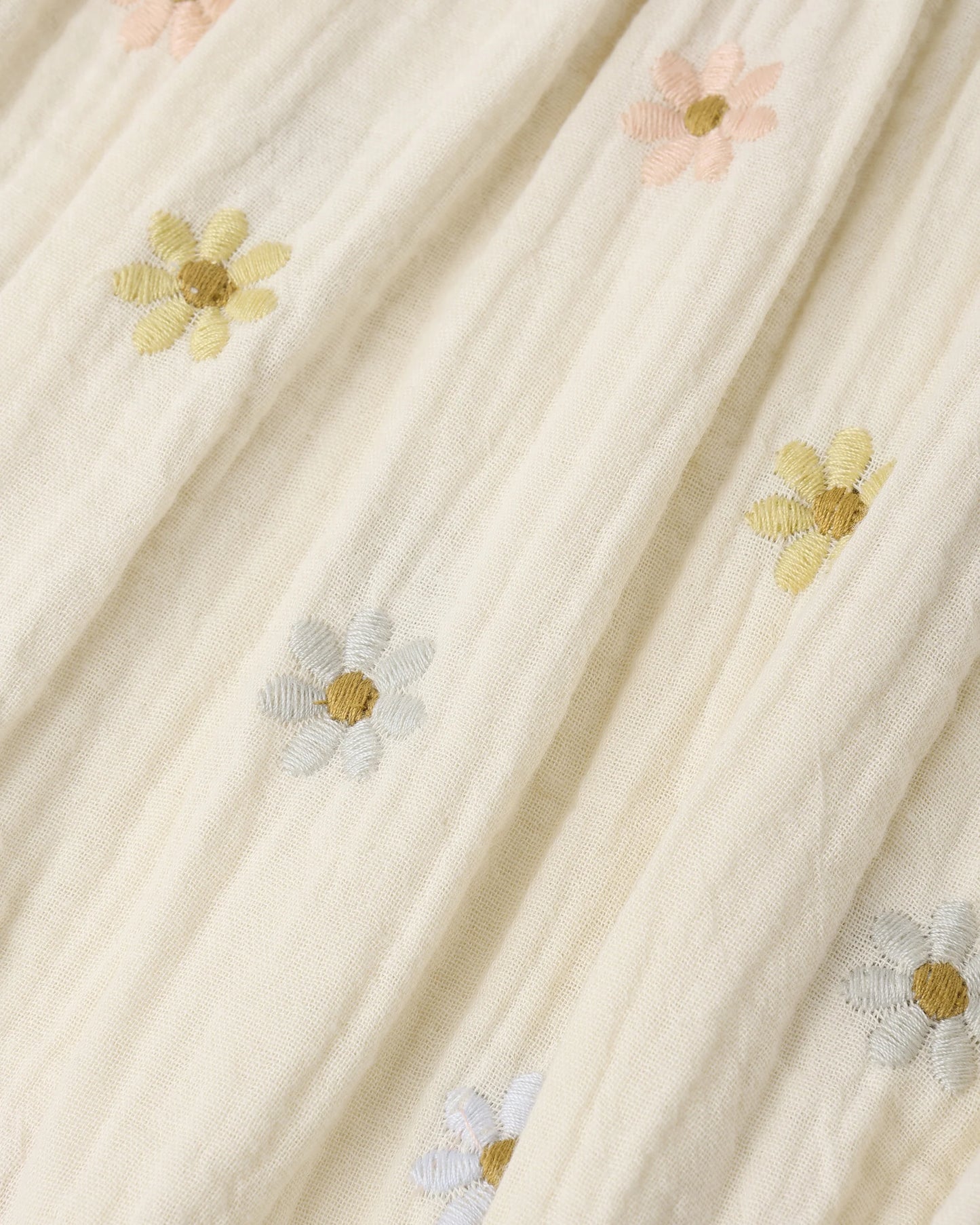 Amelia Romper in Embroidered Daisies - Doodlebug's Children's Boutique