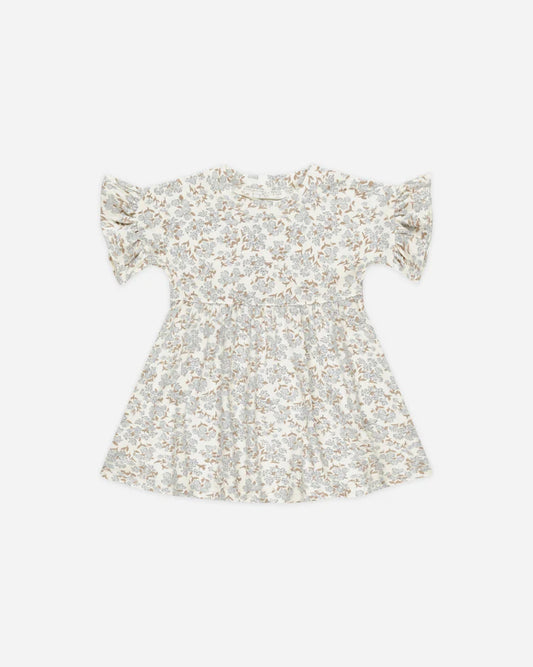 Babydoll Dress in Blue Ditsy - Doodlebug's Children's Boutique