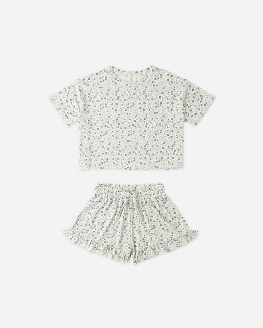 Mosie Set in Blue Ditsy