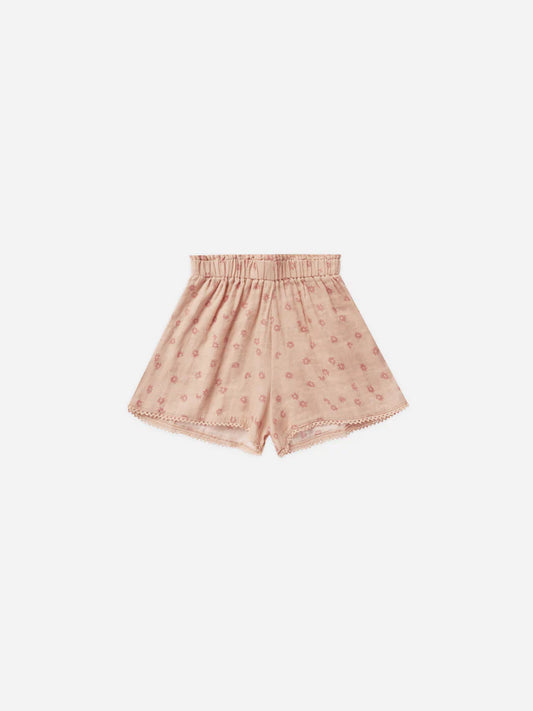 Remi Shorts in Pink Daisy  - Doodlebug's Children's Boutique