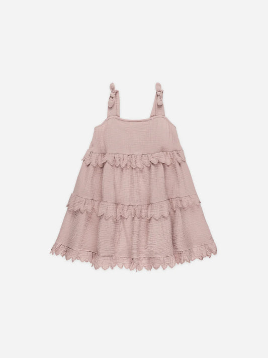 Ruffle Swing Dress in Mauve  - Doodlebug's Children's Boutique