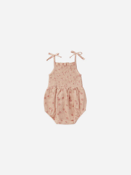 Kaia Romper in Pink Daisy  - Doodlebug's Children's Boutique