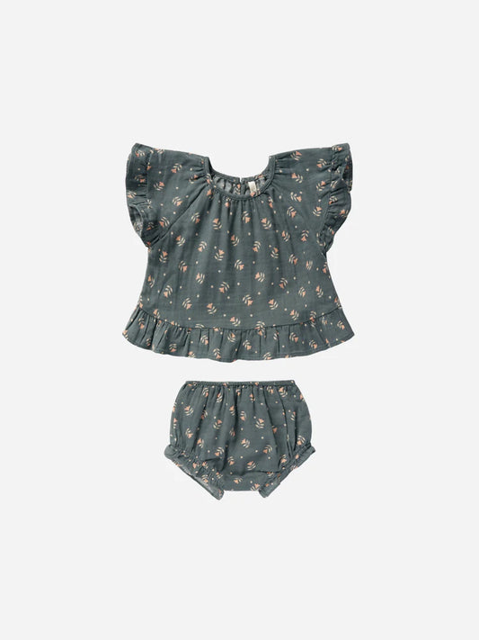 Butterfly Top & Bloomer Set in Morning Glory  - Doodlebug's Children's Boutique