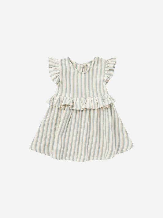 Brielle Dress in Ocean Stripe  - Doodlebug's Children's Boutique