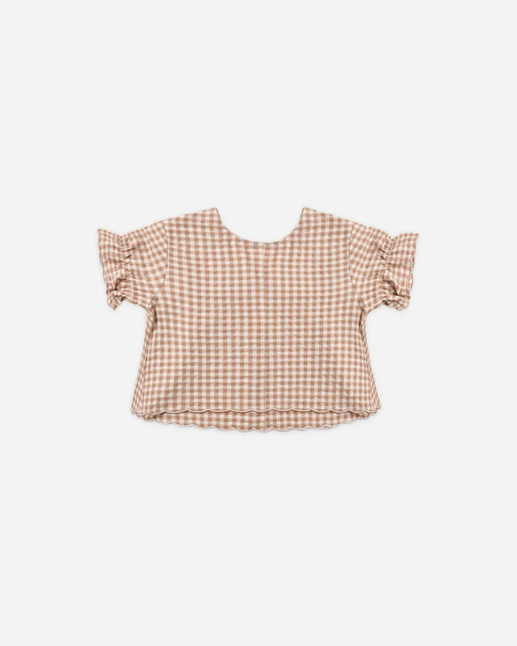 Francie Blouse in Fawn Gingham