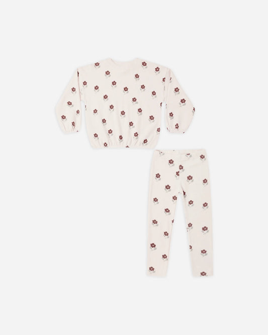 Spongey Knit Set in Petal Daisy - Doodlebug's Children's Boutique