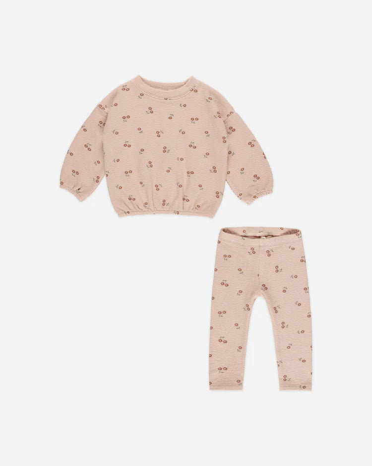 Spongey Knit Set in Blossom  - Doodlebug's Children's Boutique