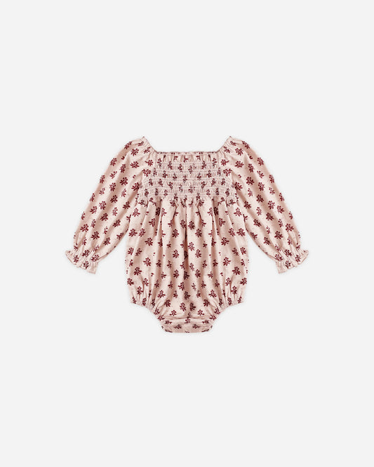 Adelaide Romper in Blush Fleur - Doodlebug's Children's Boutique
