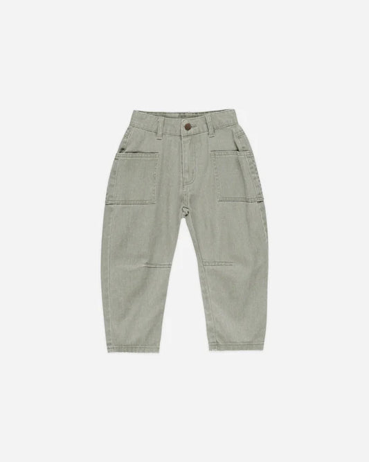 Barrel Pant in Washed Laurel  - Doodlebug's Children's Boutique