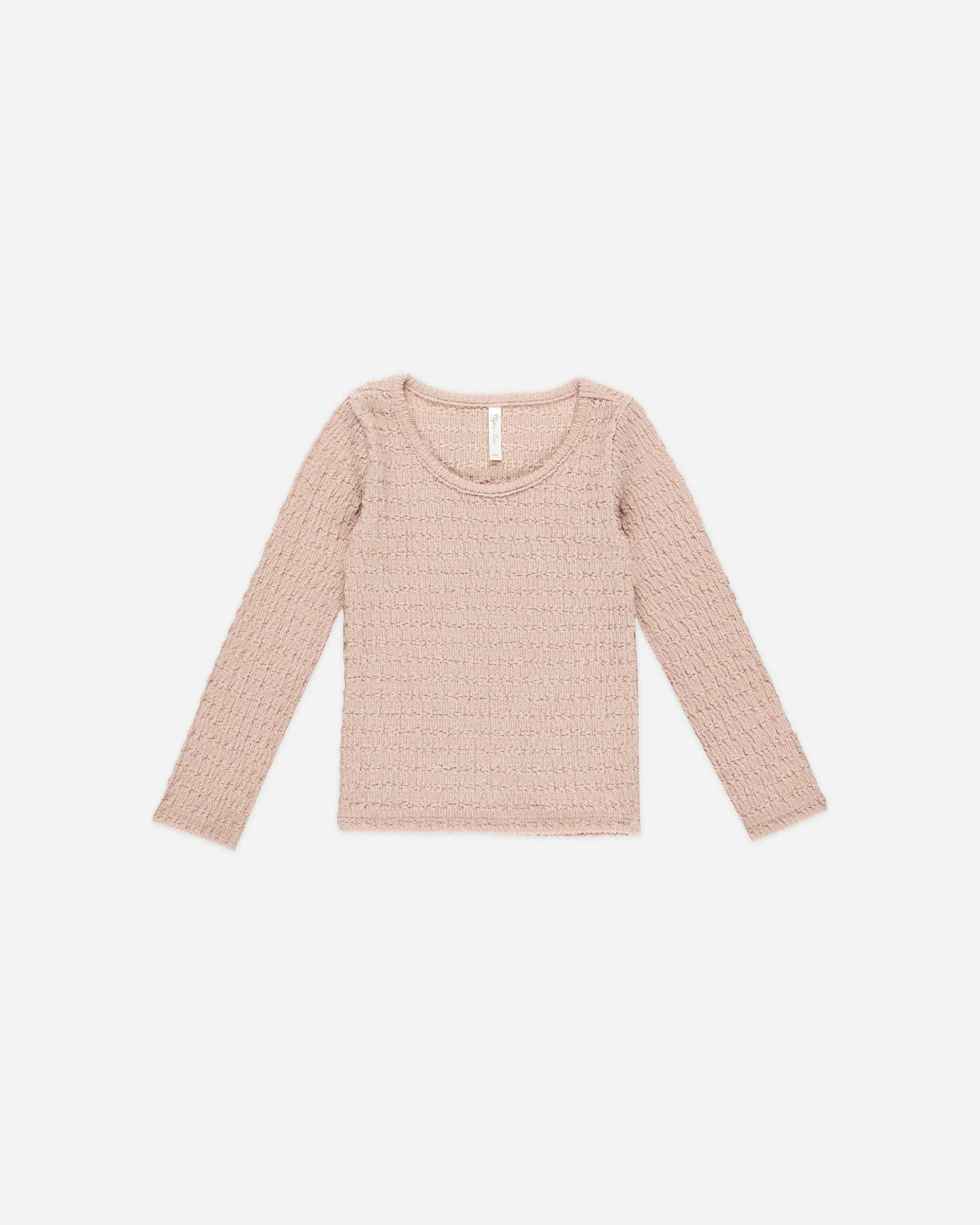 Textured Long Sleeve Top in Rose  - Doodlebug's Children's Boutique