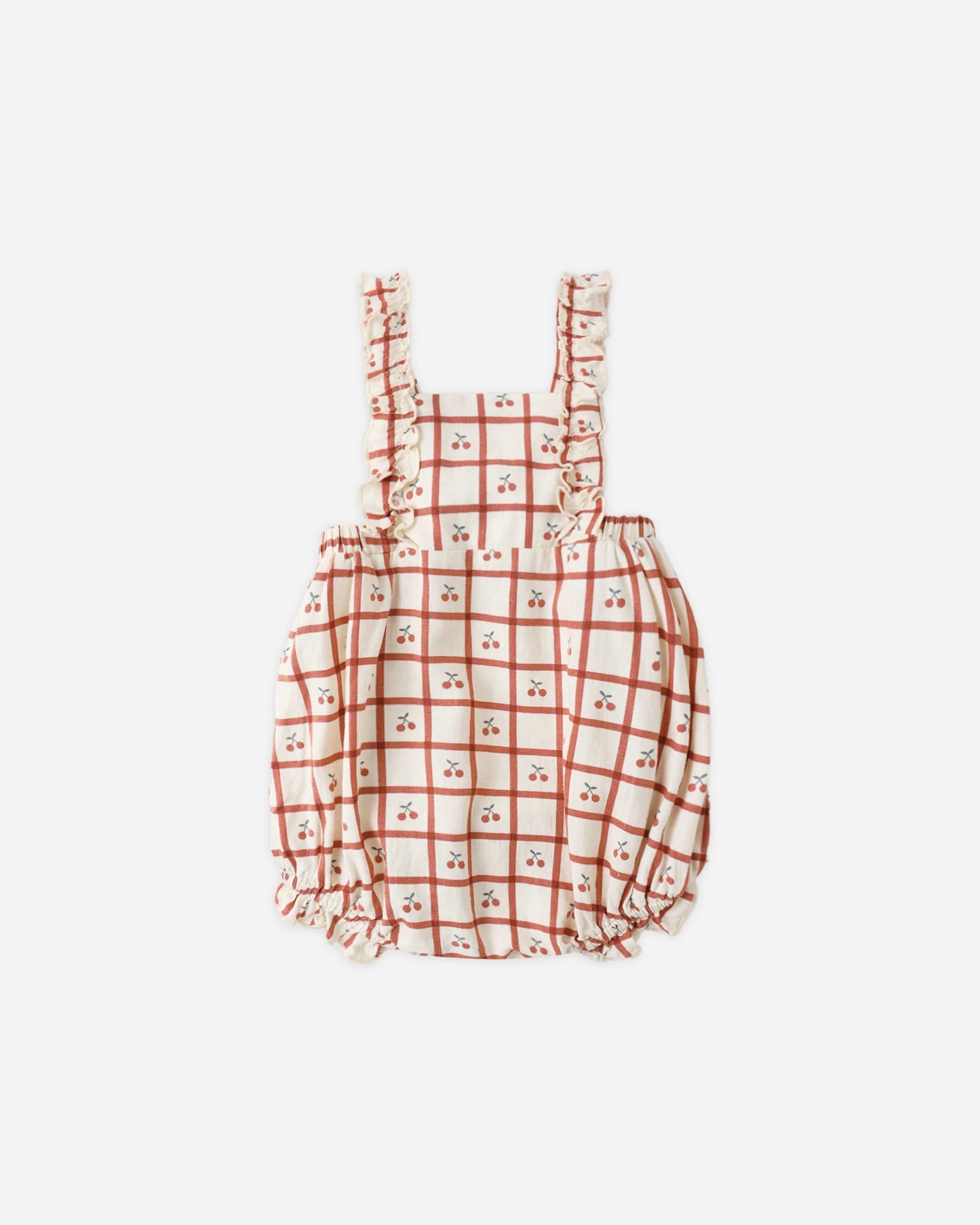 Chiara Romper in Cherry Check - Doodlebug's Children's Boutique