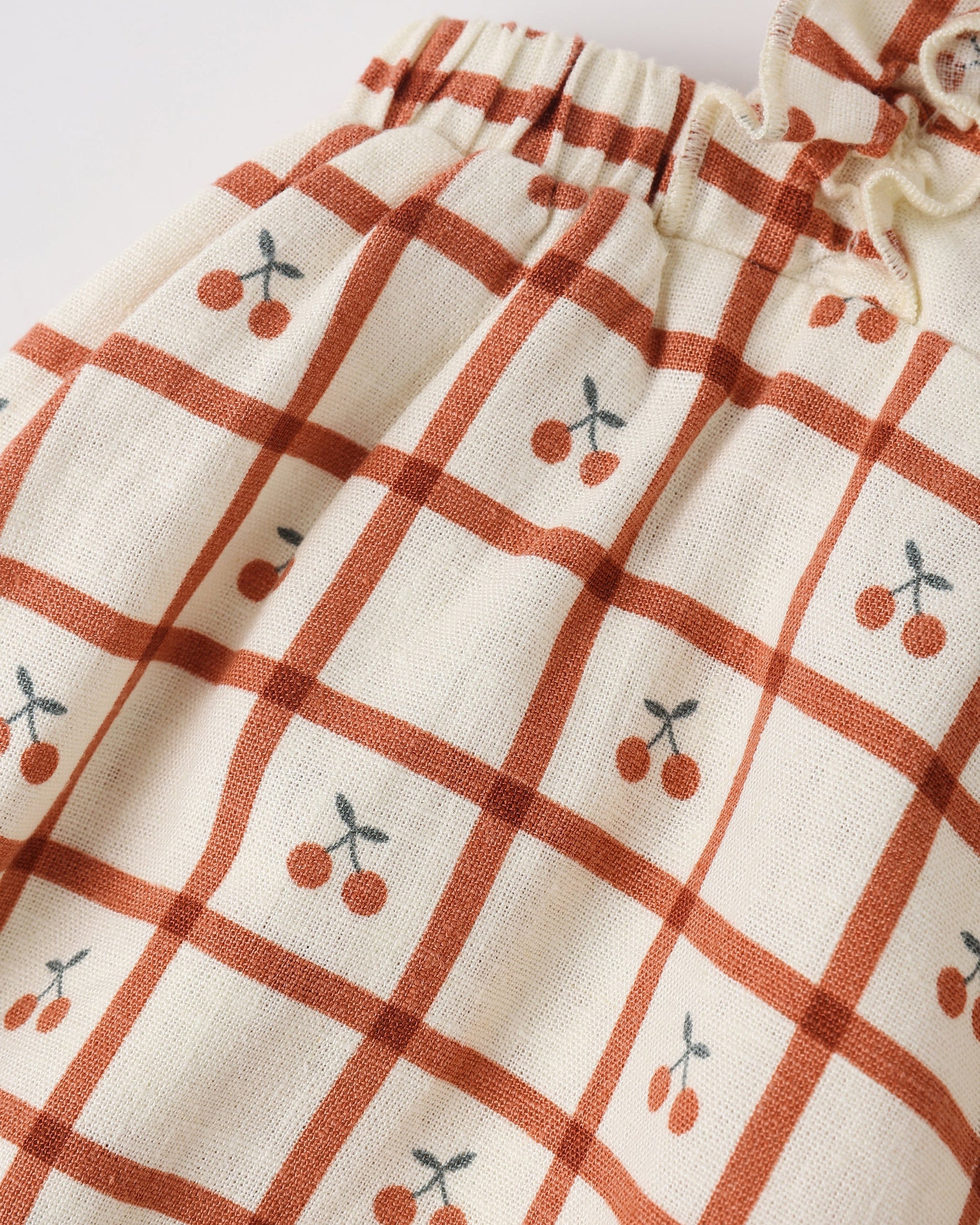 Chiara Romper in Cherry Check - Doodlebug's Children's Boutique