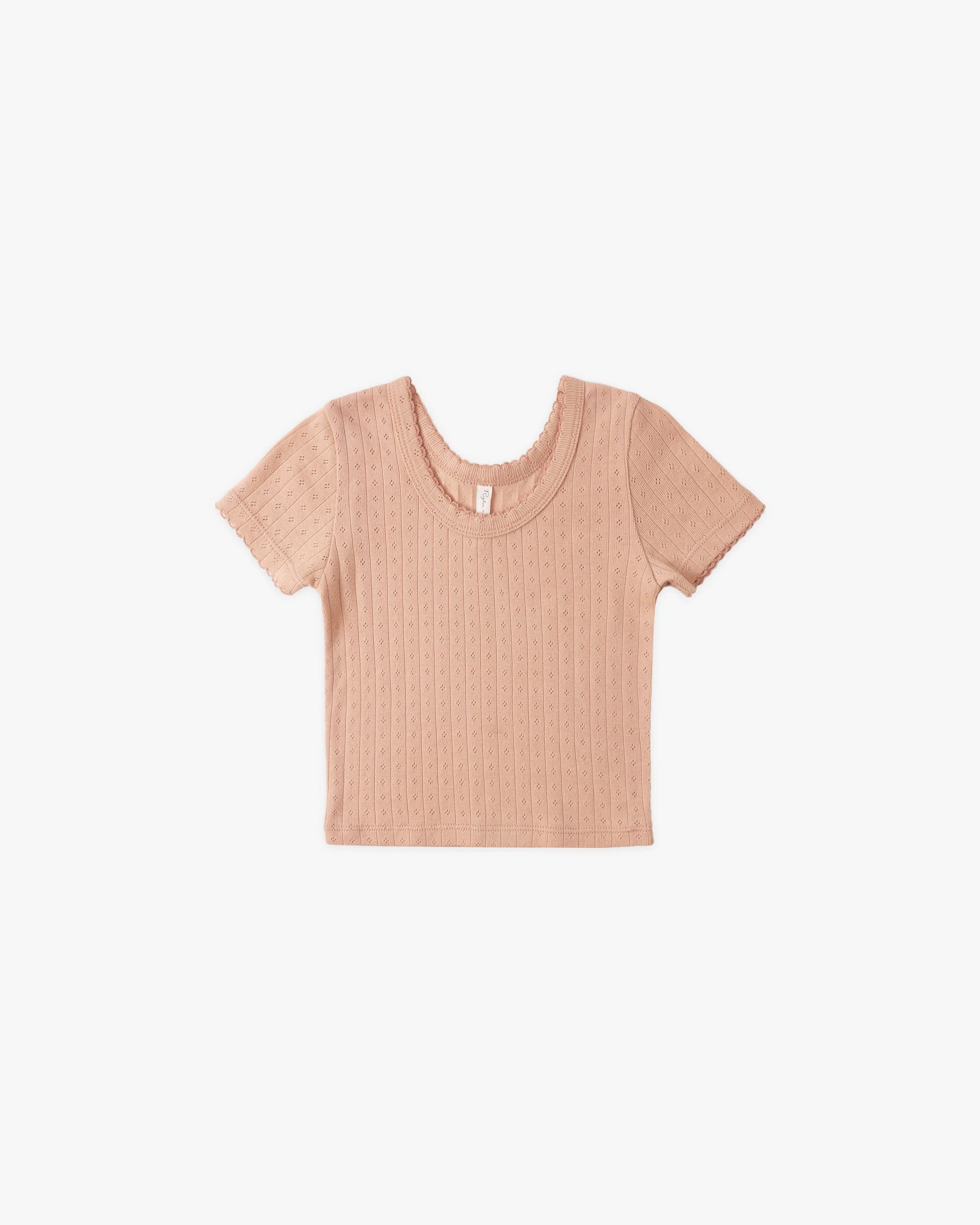 Pointelle Tee in Melon - Doodlebug's Children's Boutique
