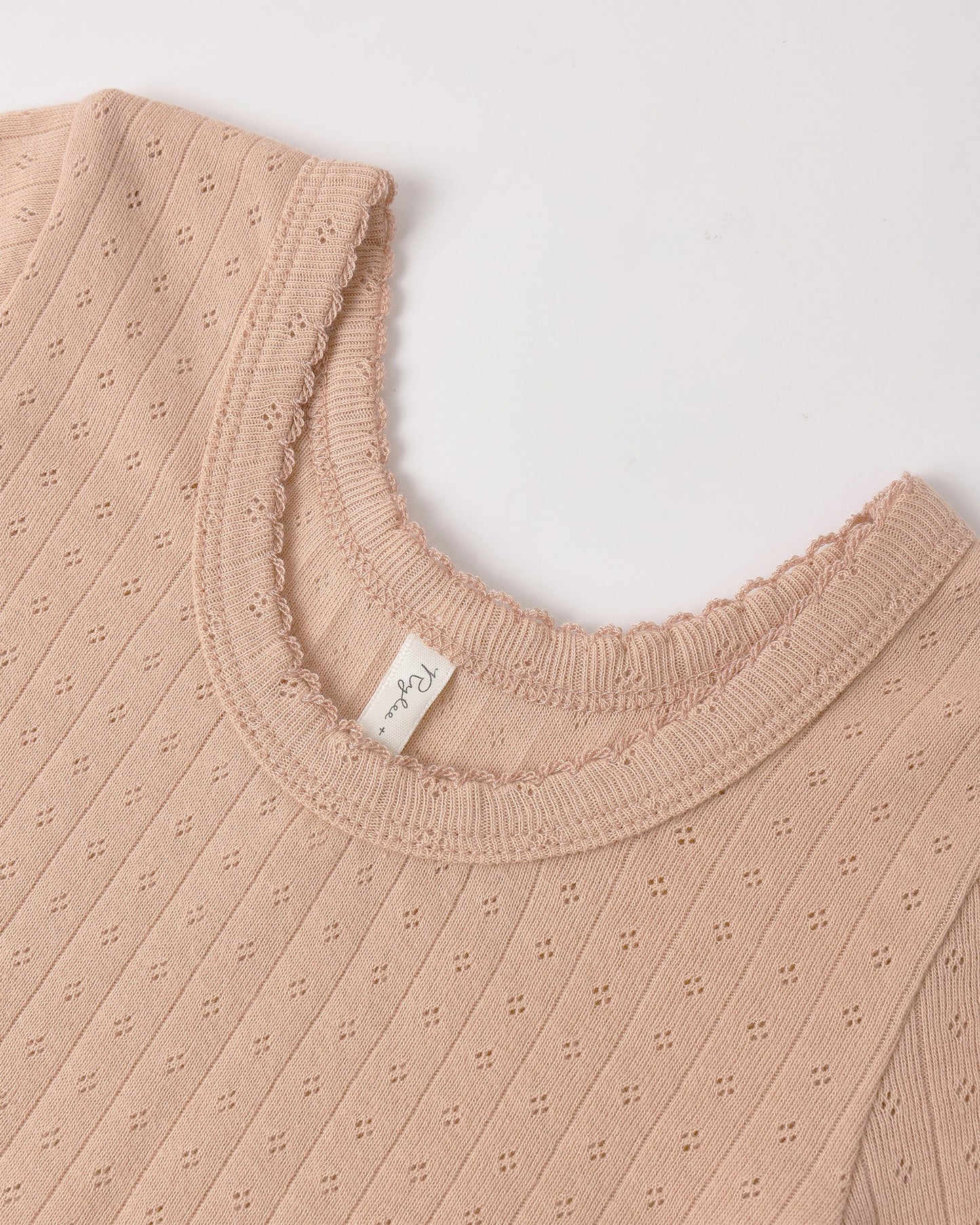 Pointelle Tee in Melon - Doodlebug's Children's Boutique