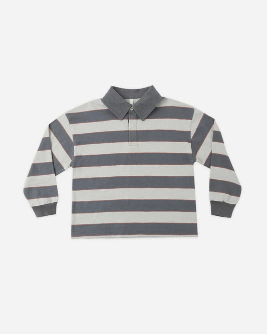 Rugby Polo in Sage Stripe - Doodlebug's Children's Boutique