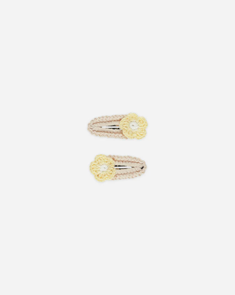 Crochet Clips in Yellow Daisy - Doodlebug's Children's Boutique