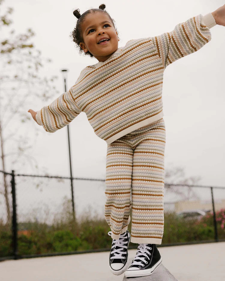 Boxy Crop Sweater in Honeycomb Stripe  - Doodlebug's Children's Boutique