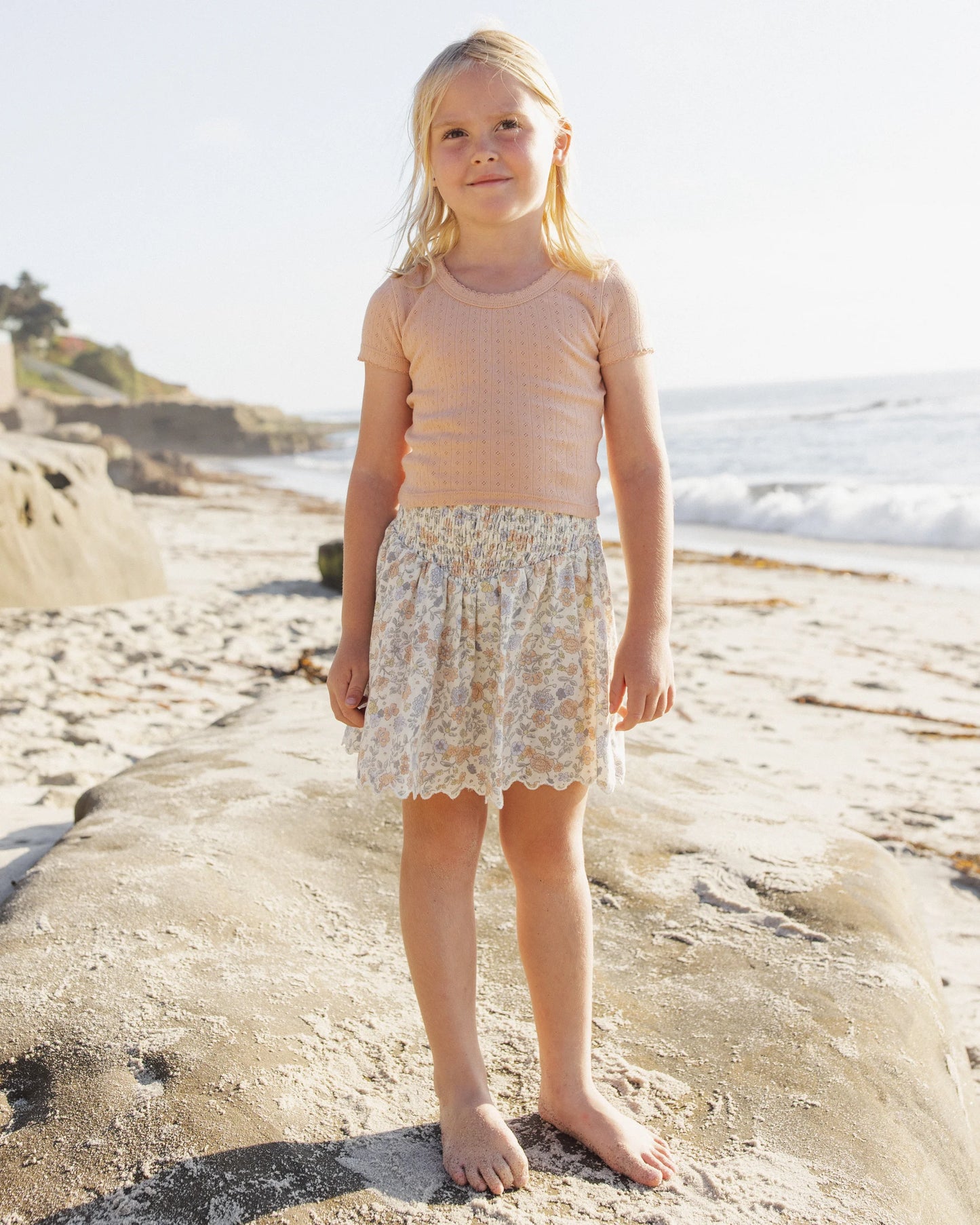 Smocked V Mini Skirt in Bloom - Doodlebug's Children's Boutique
