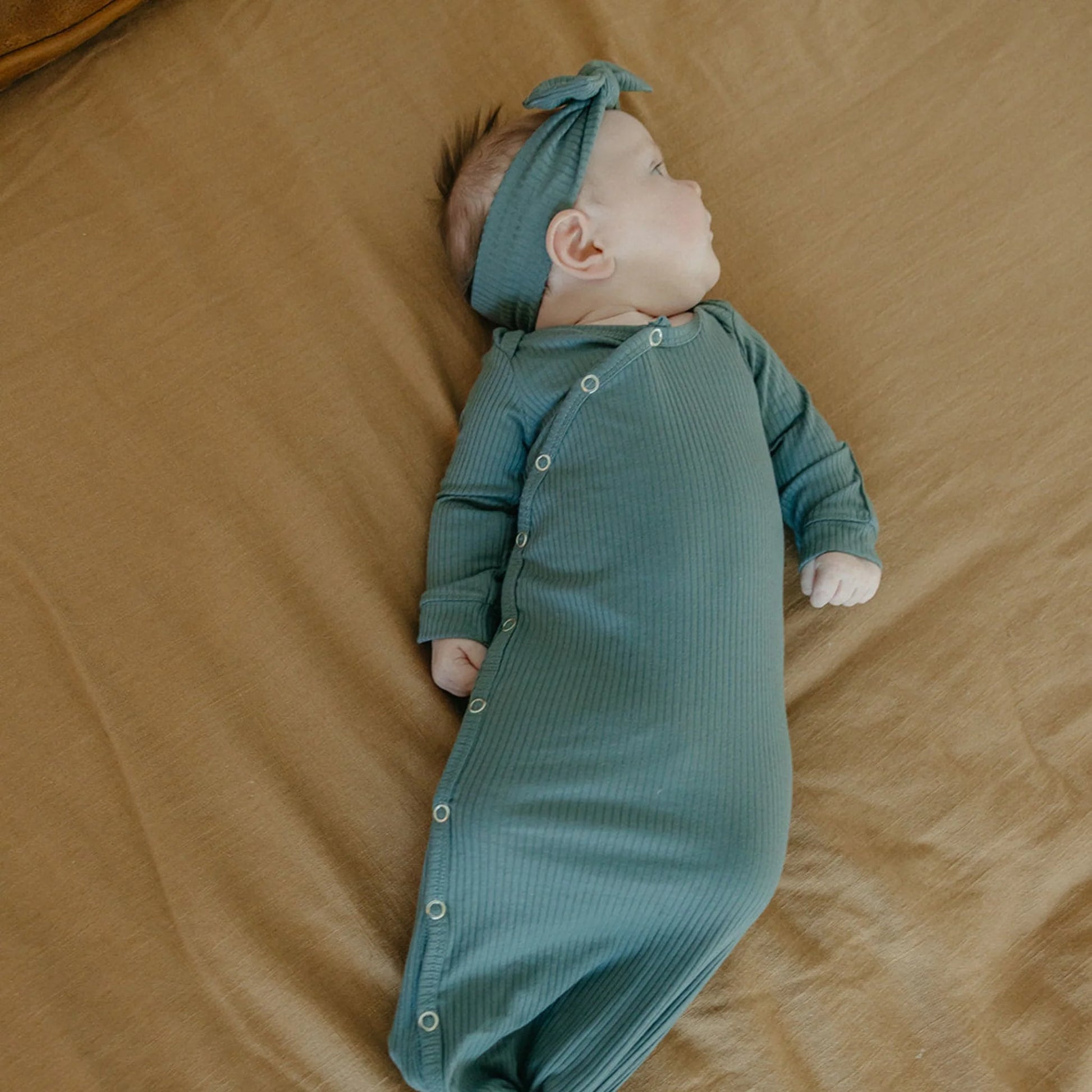 Moss Rib Knit Knotted Gown - Doodlebug's Children's Boutique