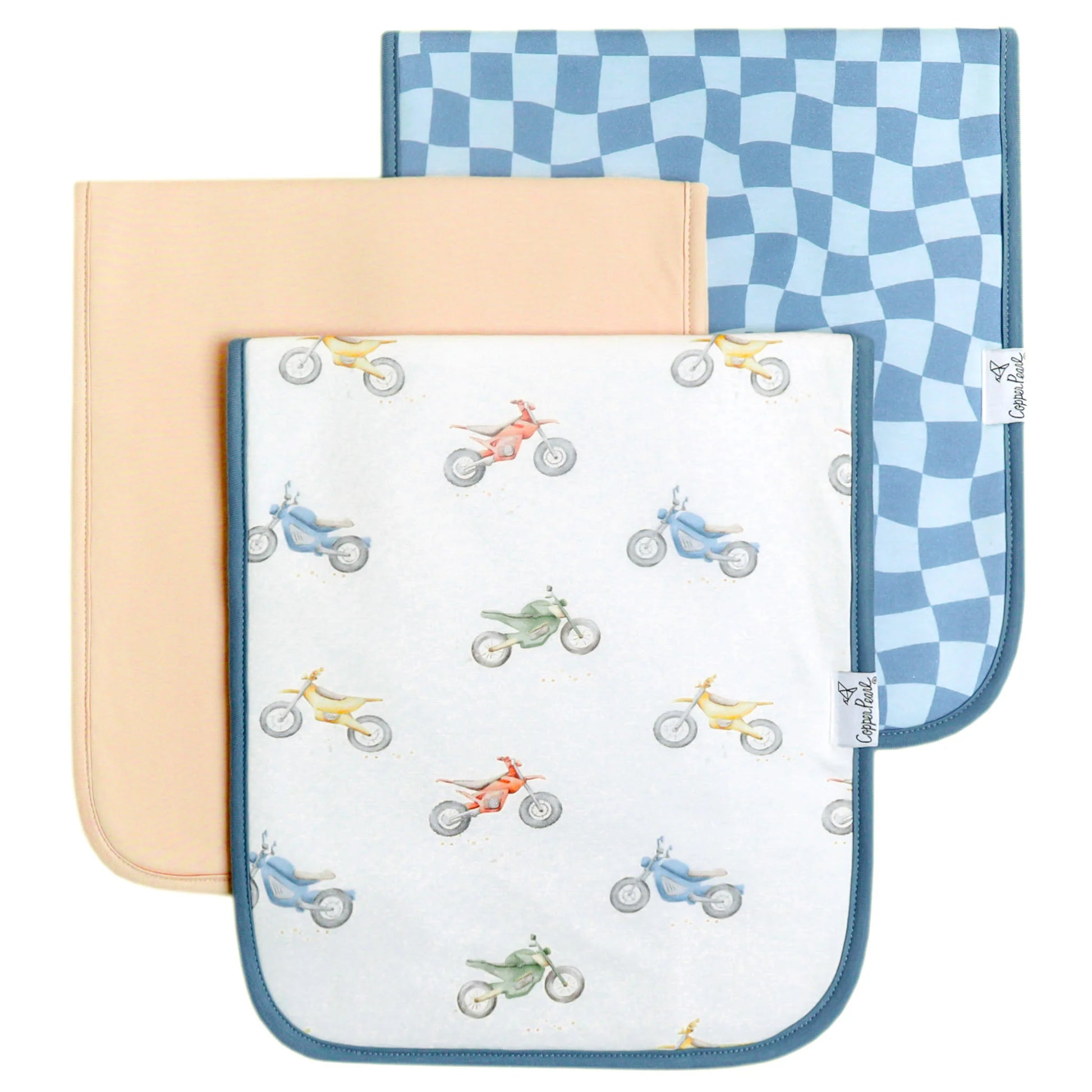 Ryder 3 Pack Burp Cloths - Doodlebug's Children's Boutique