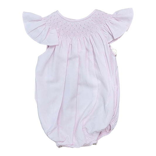 Catherine Pink Pearl Smocked Bubble  - Doodlebug's Children's Boutique