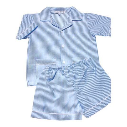 Blue Stripe Pajama Set  - Doodlebug's Children's Boutique