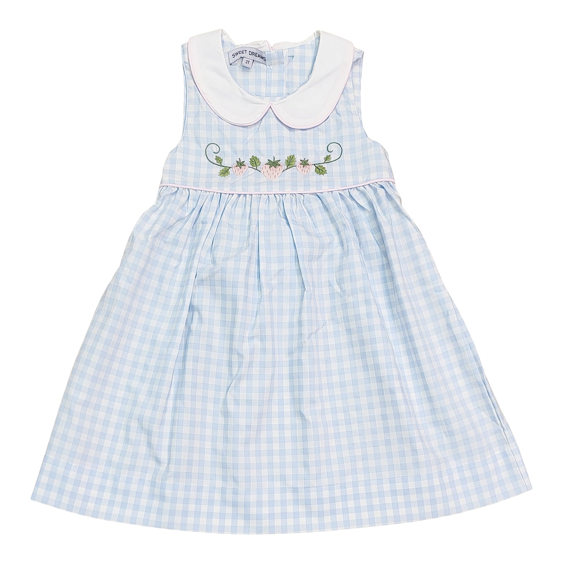 Pink Strawberry Embroidered Dress - Doodlebug's Children's Boutique