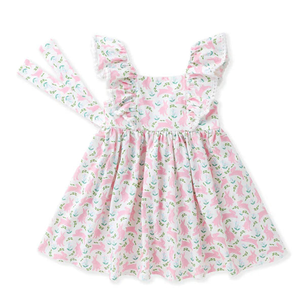 Bunny Pom Pinafore Dress