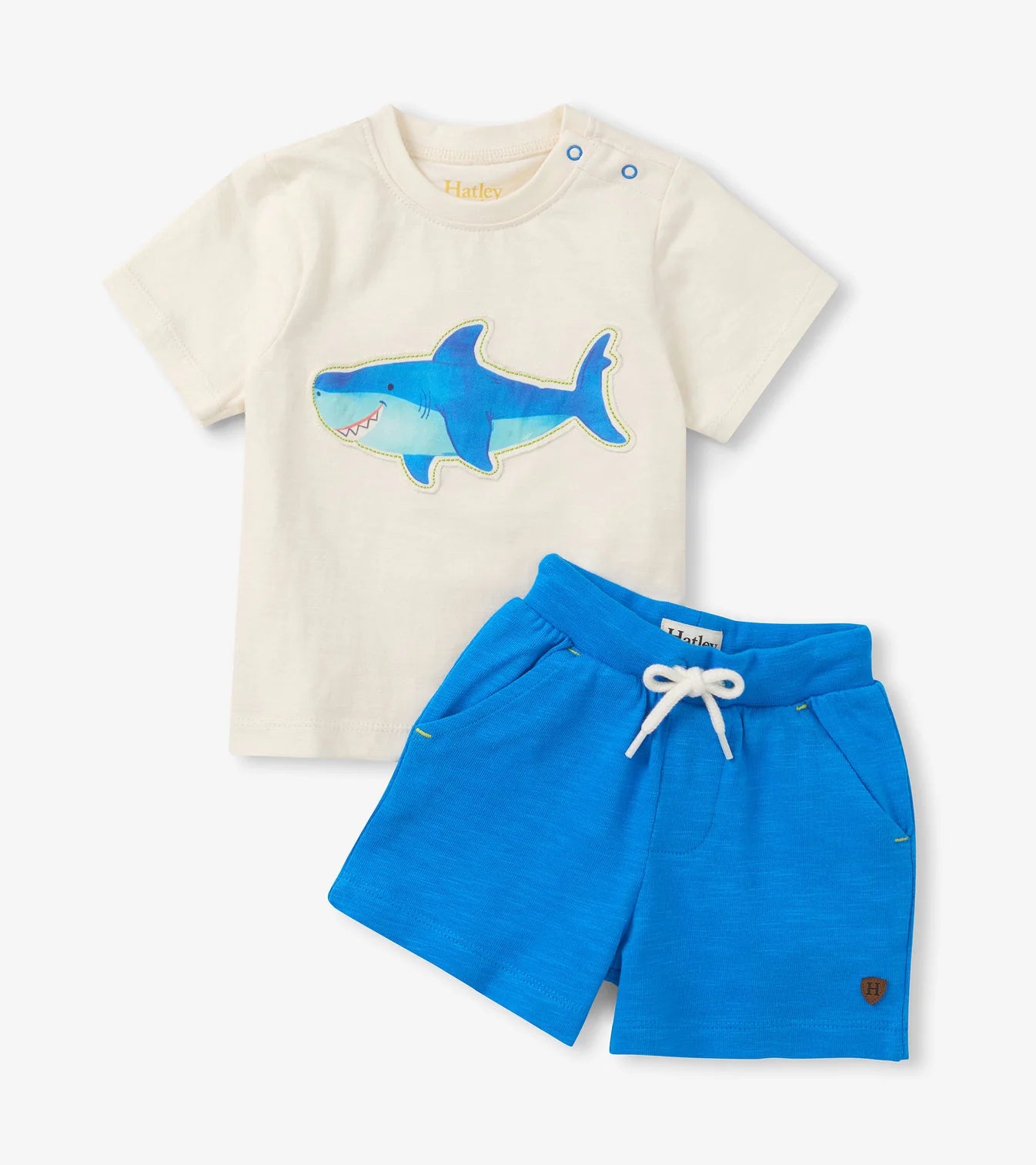 Happy Shark T-Shirt & Shorts Set - Doodlebug's Children's Boutique