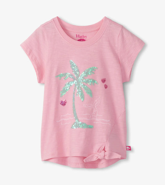Summer Palm Tie Front T-Shirt - Doodlebug's Children's Boutique
