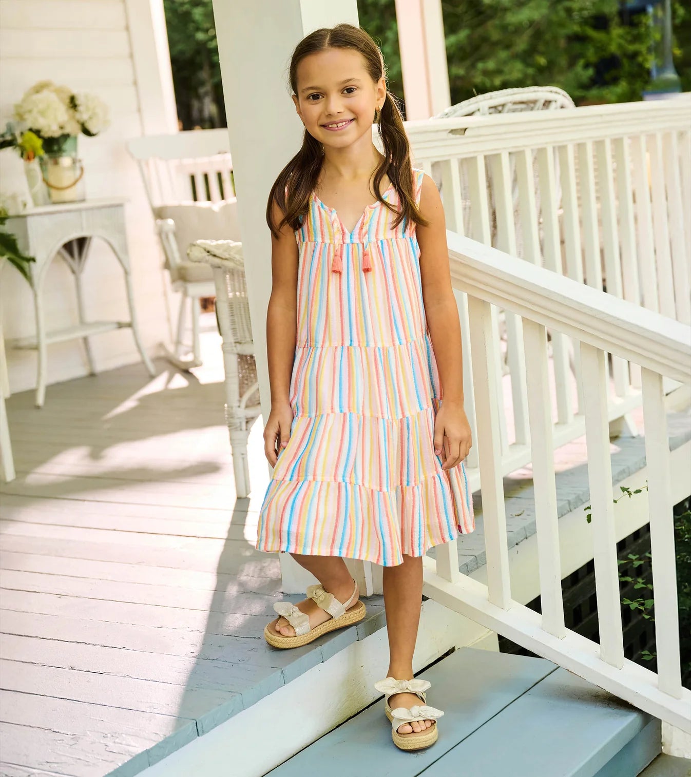 Sunny Stripes Tiered Dress - Doodlebug's Children's Boutique