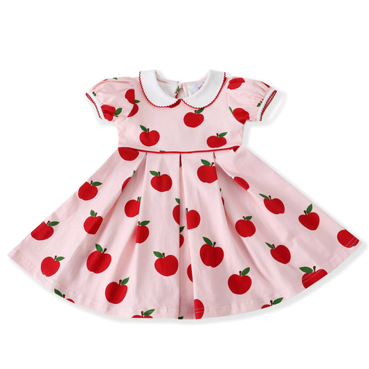 Apple Proper Pleat Dress  - Doodlebug's Children's Boutique