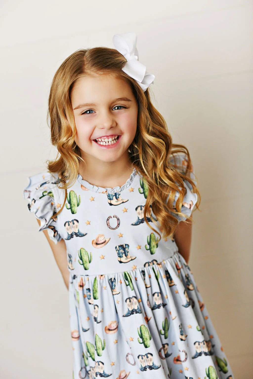 Rodeo Boots Flutter Dress  - Doodlebug's Children's Boutique