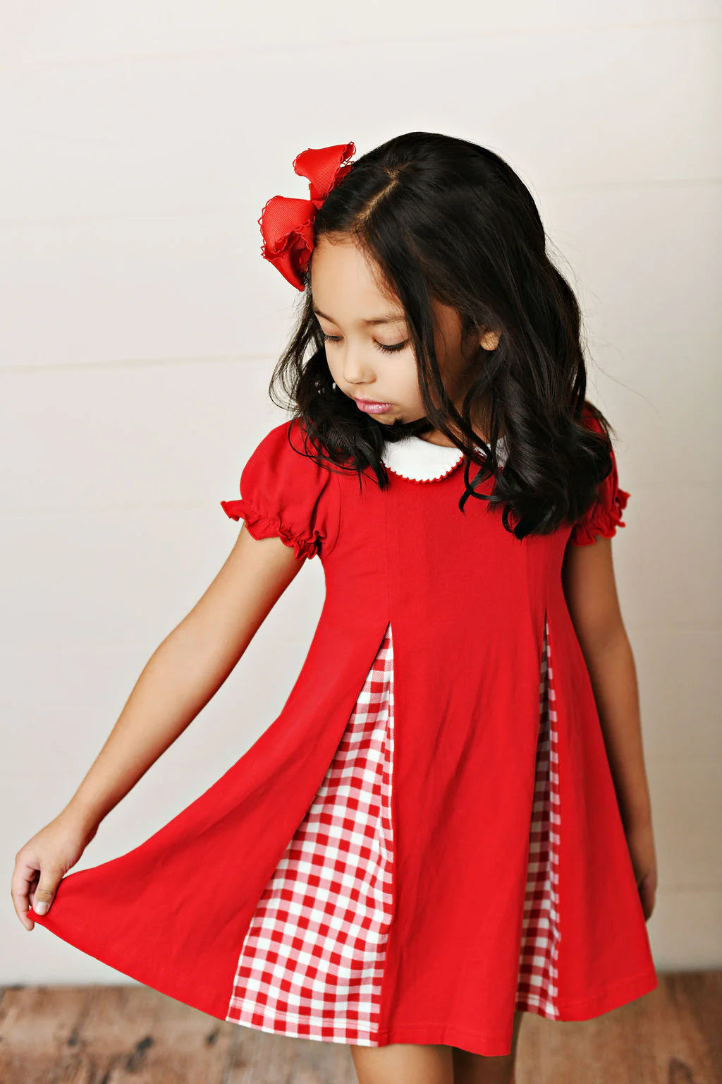 Game Day Red Gingham Pleat Dress  - Doodlebug's Children's Boutique