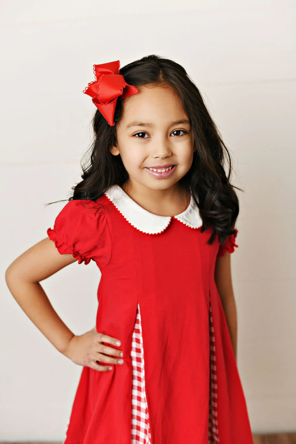 Game Day Red Gingham Pleat Dress  - Doodlebug's Children's Boutique