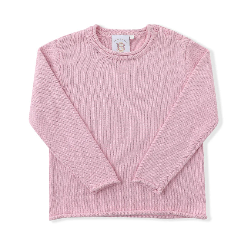 Rolled Neck Pink Sweater  - Doodlebug's Children's Boutique