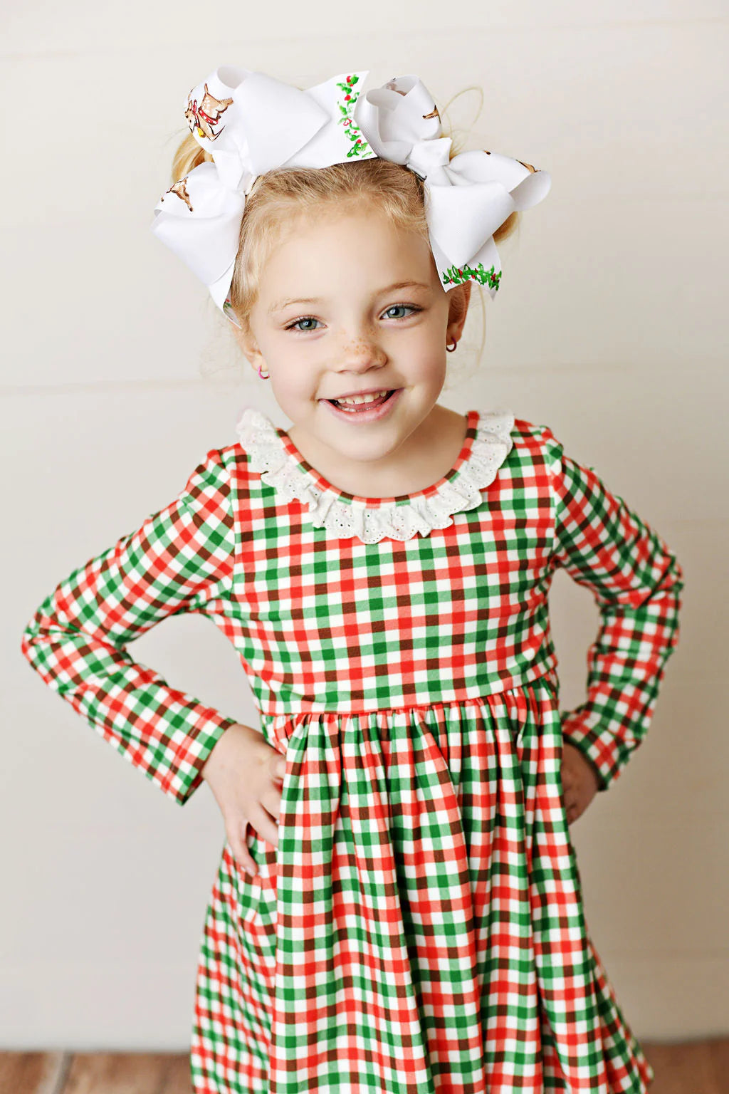 Holiday Gingham Twirl Dress  - Doodlebug's Children's Boutique